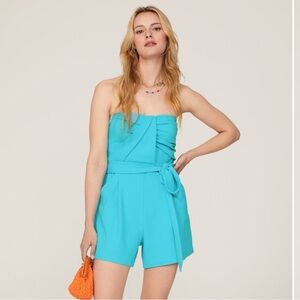 great jones blue teal strapless romper size XL Euc